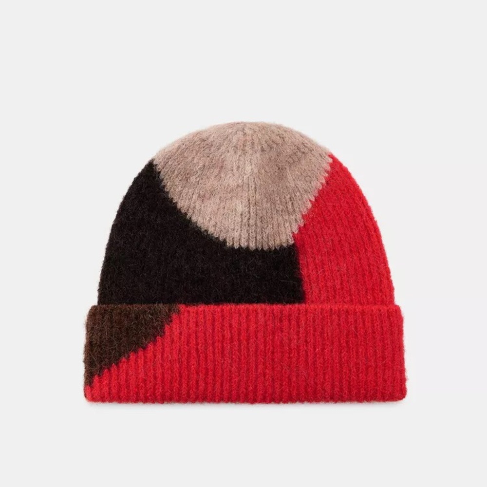 ZARA PRINTED KNIT BEANIE